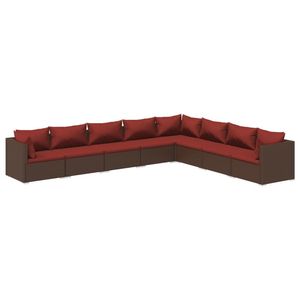 Ensemble de salon de jardin en rotin PE brun modulaire, mobilier d'extérieur, 10 places, design contemporain - Product Image 2