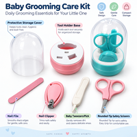 Kit de soins des ongles pour bébé en gros avec ciseaux, coupe-ongles, lime et étui, plusieurs couleurs