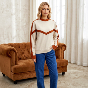 Oneten <b>Womens</b> Color Block Crewneck Sweatshirt Long Sleeve Pullover - Product Image 1