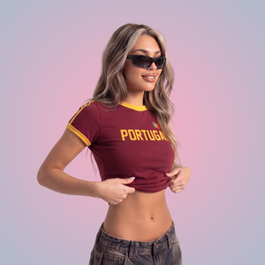 <span class=keywords><strong>Camisetas</strong></span> <span class=keywords><strong>de</strong></span> Verano <span class=keywords><strong>para</strong></span> <span class=keywords><strong>Mujer</strong></span>, Corte Ajustado, Estampado <span class=keywords><strong>de</strong></span> Letras, Bloques <span class=keywords><strong>de</strong></span> Color con Logotipo <span class=keywords><strong>de</strong></span> la Serie Country Personalizada, Manga Corta - Product Image 4