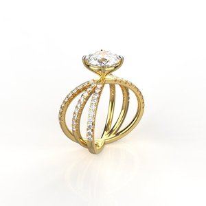 แหวนเพชรเม็ดเดี่ยวทอง 18K และ 14K พร้อมเพชรเพาะเลี้ยงในห้องปฏิบัติการขนาด 1.50 กะรัต ราคา 80 เซ็นต์ สำหรับงานแต่งงาน สินค้าขายส่งสำหรับสาวๆ - Product Image 1