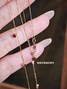Collier en or 18 carats Xinfly avec rubis, design étoile unique, chaîne à maillons, pour cadeau de fiançailles, vente chaude, bijoux de style vintage - Product Image 5