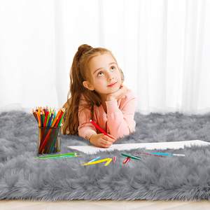 Tapis <span class=keywords><strong>de</strong></span> chambre à coucher en fourrure moelleuse <span class=keywords><strong>de</strong></span> luxe sur mesure en gros, <span class=keywords><strong>pas</strong></span> <span class=keywords><strong>cher</strong></span>, tapis <span class=keywords><strong>de</strong></span> sol en fausse fourrure, tapis touffetés en polypropylène - Product Image 4