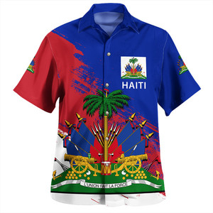 Maglia da Calcio Uomo Haiti 2026 con Elementi Bandiera di Haiti, Stampa Personalizzata All-Over, <span class=keywords><strong>Camicia</strong></span> Casual Oversize Traspirante con Bottoni - Product Image 4