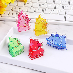 Spot Durable Double-Sided <b>Plastic</b> Clip Acrylic Cartoon Bear <b>Folder</b> Hand Account Student Test Paper PP Clip Wholesale - Product Image 1