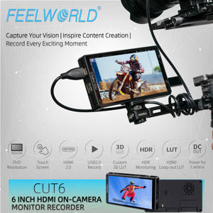 Monitor de campo de cámara FEELWORLD CUT6 DSLR, FHD IPS de 6 pulgadas, entrada HDMI 4K, pantalla táctil, descuento por pedido a granel - Product Image 2