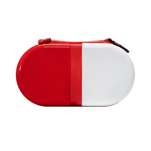 Boîte à pilules Eva, étui de rangement portable pour médicaments, 14x6x4cm, rouge et blanc, pochette à pilules de voyage, étanche, facile à nettoyer - Product Image 5