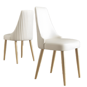 <strong>Haosi</strong> Stylish Modern Dining Side Chair for Home Restaurant Retro PU Leather Velvet Cushion Metal Legs MDF Living Room Furniture - Product Image 1
