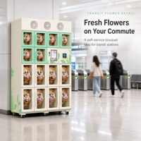 Distributeur automatique de fleurs à écran tactile ZHILAI, directement de l'usine, avec système de refroidissement pour la vente au détail 24h/24 et 7j/7