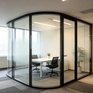 Tempered Fireproof Soundproof Low-E Scratch Resistant Glass Partition Wall Divider Aluminum <b>Frame</b> for Commercial Decoration - Product Image 5