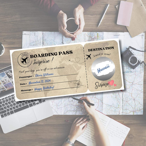 Gouden Kraskaart Cadeau Doe-Het-Zelf Verjaardagscadeau Ticket Verrassing Crass Off Folie Reisticket Instapkaart Voor Kinderen Volwassenen - Product Image 4