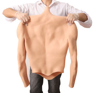 Costume musculaire en silicone pour cosplay, faux torse, faux ventre, muscle, demi-corps, avec bras musclés, vêtements de compression - Product Image 4