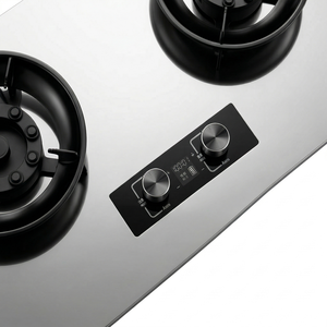 Cuisinière à <span class=keywords><strong>gaz</strong></span> double brûleur encastrable en acier inoxydable avec allumage électronique et protection anti-extinction, usage domestique, puissance 4200W - Product Image 6
