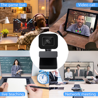 Webcam PC HD 1080P dengan Mikrofon Kamera USB PC untuk Siaran Langsung dan Konferensi Video 1080P 30fps 2 Mega