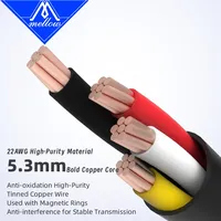Câble d'extension BMCU 4 broches de qualité supérieure Mellow 1 mètre pour imprimantes 3D Bambu Lab AMS A1 A1 Mini AMS BMCU 370C MMY