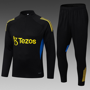 Chất Lượng Cao Nửa Kéo 2526 <span class=keywords><strong>Manchester</strong></span> Đoàn Kết D Màu Đen Thiết Lập Đào Tạo Bóng Đá Thiết Lập Áo Khoác - Product Image 1