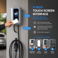 Chargeur EV réglable 7/11/22 kW avec écran tactile 5 pouces, WiFi, Bluetooth, OCPP1.6 pour la recharge de véhicules électriques résidentiels et commerciaux