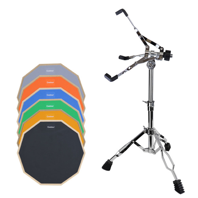 COSTOUR Wholesale High Quality 12 Inch Rubber Practice Drum Pad With Stand