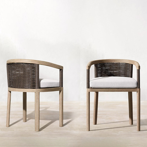 Muebles de Jardín Modernos de Mimbre Sintético, Juego de Comedor de Teca para Exteriores - Product Image 6