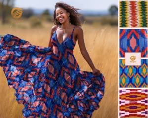 ผ้าปาจน์แอฟริกันลายแว็กซ์กลิตเตอร์สีทองประดับตกแต่ง - Product Image 2