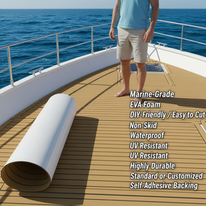 Lámina de Espuma EVA Antideslizante Resistente a los Rayos UV 3000H para Pisos Marinos, Cubierta de Barco, Suelo de Imitación de Teca para Yate, Plataforma de Natación, Pontón, Bricolaje - Product Image 1