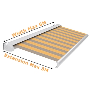 Auvent rétractable motorisé <span class=keywords><strong>Somfy</strong></span> pour terrasse extérieure, avec télécommande, capteurs de vent et de pluie, et éclairage LED - Product Image 2