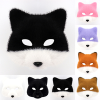 Mascarade créative Animal demi-visage EVA Cosplay masque réaliste fourrure de renard pour hommes et femmes fête Halloween masque facial