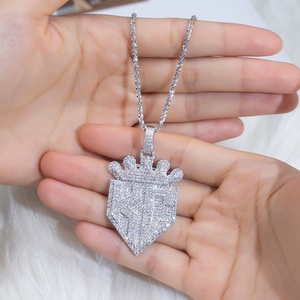 Bijoux Messi MSN-770 Or Blanc 9K Diamant de Laboratoire Pendentif Hip-hop Designs de Pendentifs en Or Pendentif Lettre pour Hommes - Product Image 1