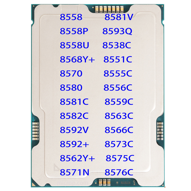 Processor 5Th Gen Xeon Platinum 8558 8558P 8558U 8562Y+ 8568Y+ 8570 8571N 8580 8581V 8592+ 8592V 8593Q Ai CPU