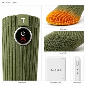 Chaussettes chauffantes <span class=keywords><strong>Bluetooth</strong></span> rechargeables pour l'hiver, le snowboard, le ski, la randonnée, antidérapantes, respirantes, Coolmax, patchwork décontracté - Product Image 2