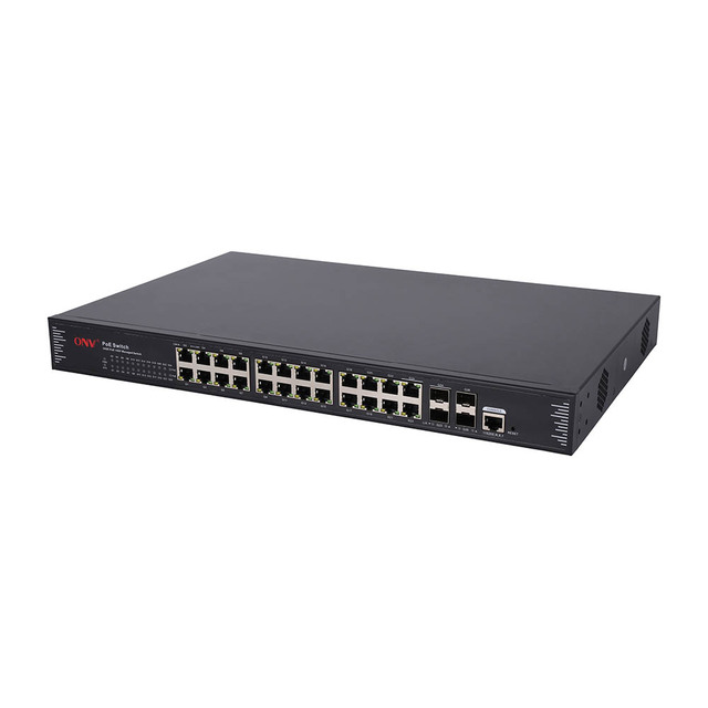 Gigabit L2+ Managed Network PoE Switches 24*10/100/1000M RJ45 Ports + 4*100/1000M Uplink SFP Ports for CCTV Security System