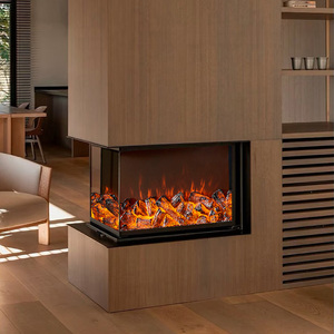 <span class=keywords><strong>Cheminée</strong></span> électrique moderne 1500W Insert 50 pouces verre miroir 3 faces flamme LED réaliste WIFI <span class=keywords><strong>fausse</strong></span> combustion fonctionne en français - Product Image 3