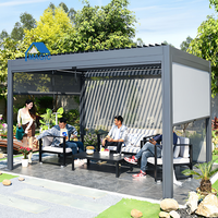 Pergola motorisée personnalisable, couvertures de patio, pergola bioclimatique automatique en aluminium à lames orientables pour l'extérieur