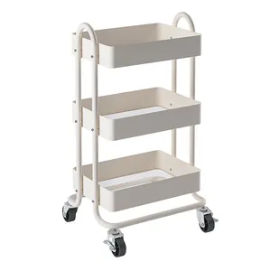 Fábrica al por mayor de 3-nivel simple blanco carrito de casa rodante de carro - Product Image 1