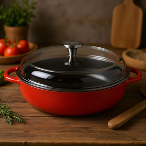 Cacerola Farmer's Pan Provence con Tapa de Vidrio Roja de 28 cm - Product Image 3