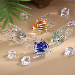 Chinese Design Stained Glass Fish Handicrafts Wire Drawing Technique Home Decoration Figurines for Desktop Window Ornaments
