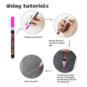 ปากกาชอล์ก KHY ขายดี ราคาส่ง สำหรับเขียนบนผนัง กระจก หรือตู้เย็น ชุดลบได้ หัวปากกาแบบสองด้าน สีชอล์กเหลว - Product Image 4