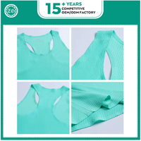 Atasan Tank Top Gym uniseks Logo kustom OEM spandeks poliester sejuk untuk rompi cetak lari musim panas