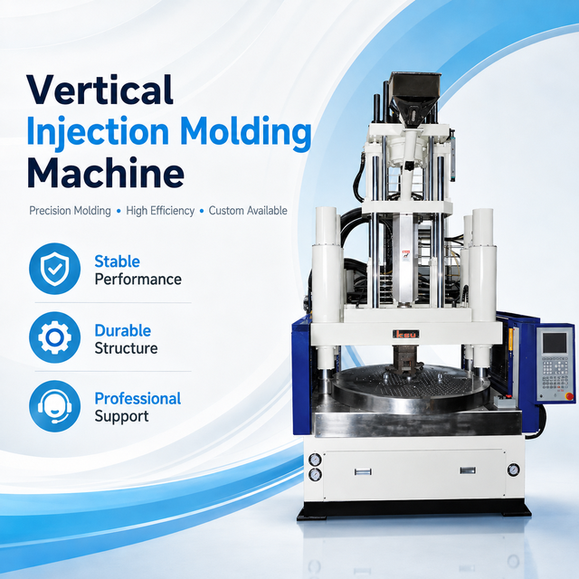 Rotary Table Vertical Injection Molding Machine with Durable Structure for High Output Production