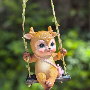 Creative and cute cartoon animal <b>swing</b> ornament—ideal for outdoor pastoral gardens villa courtyards home decor - Product Image 2