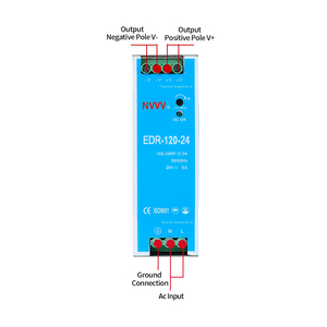 Alimentation <span class=keywords><strong>av</strong></span> dc 24v DIN Rail 120W 24V 5A pour l'automatisation industrielle avec 6 ans de garantie EDR-120-24 - Product Image 5