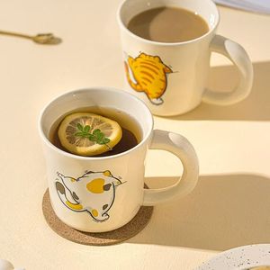 Taza de Porcelana con Diseño de Gato, Linda y de Alta Calidad, Patrón de Animal de Dibujos Animados, Personalizable con Logotipo, Asa Grande, Apta para Alimentos, Reutilizable - Product Image 2