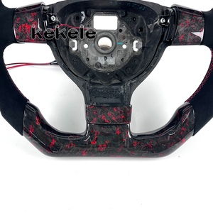 Volant en fibre <span class=keywords><strong>de</strong></span> carbone forgée rouge LED pour Volkswagen MK5 avec bande <span class=keywords><strong>de</strong></span> <span class=keywords><strong>course</strong></span> élégante, compatible avec GTI MK6 MK7 Golf B6 B7 2003-2009 - Product Image 3