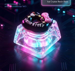 Trendy Press Fidget Decompression Toy, Cute Cat Donut Resin DIY Custom Artisan Mechanical <strong>Keyboard</strong> Keycap - Product Image 6