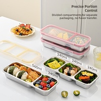 304 roestvrijstalen geïsoleerde lunchbox, voedselcontainer met compartimenten, geschikt voor vriezer en magnetron, opbergdoos voor fruit en groenten