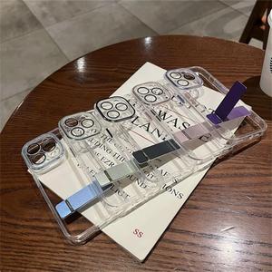 Pour <span class=keywords><strong>iPhone</strong></span> 14 <span class=keywords><strong>13</strong></span> 12 <span class=keywords><strong>Mini</strong></span> 11 16 Pro Max15 Plus Béquille Support Shell Mince En Alliage De Métal Invisible Pliant Titulaire Stand Téléphone Cas - Product Image 1