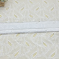 Nouveau tissu en coton blanc à motif géométrique ajouré avec broderie en corde pour textiles de maison, rideaux, nappes et housses de coussin