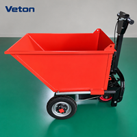 Chariot à plateforme à trois roues alimenté par batterie avec structure en acier pour le transport industriel et la manutention de matériaux