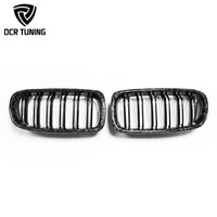 Calandre avant en fibre de carbone forgée pour BMW Série 3 F30, double lamelles, à clipser, en carbone véritable, pour pare-chocs avant, grille d'aération