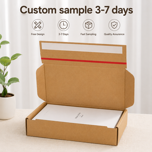Boîtes d'expédition postales auto-adhésives en carton ondulé avec fermeture éclair, bandes adhésives déchirables, pelliculage mat, gaufrage, recyclables, pour cosmétiques - Product Image 4